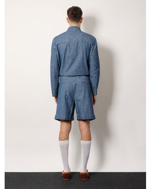 Valentino Blue Denim Shorts for men