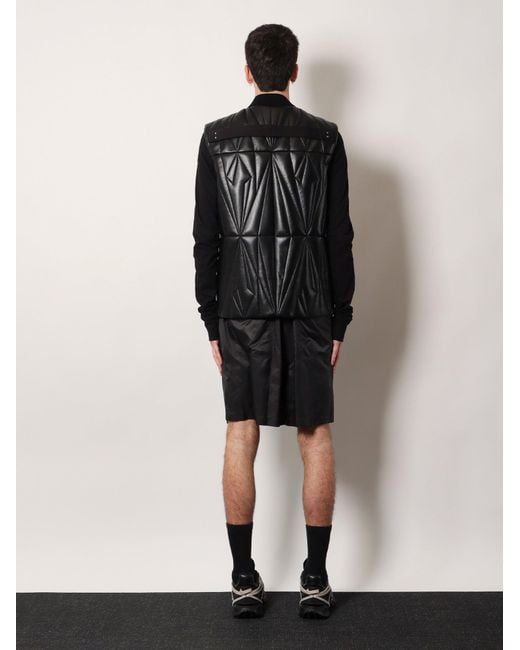 Moncler Black Geocamo Flight Leather Vest for men