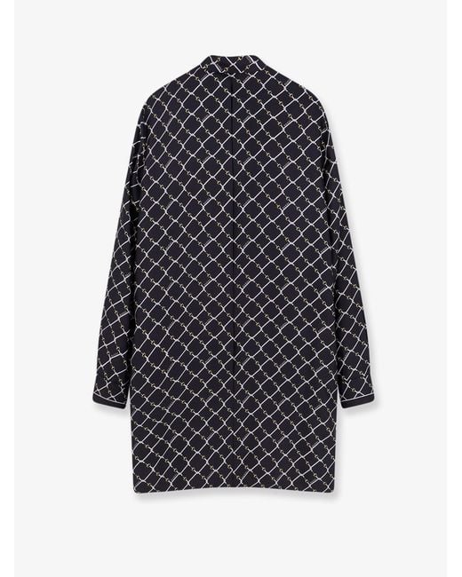 Gucci Blue Short Silk Twill Dress