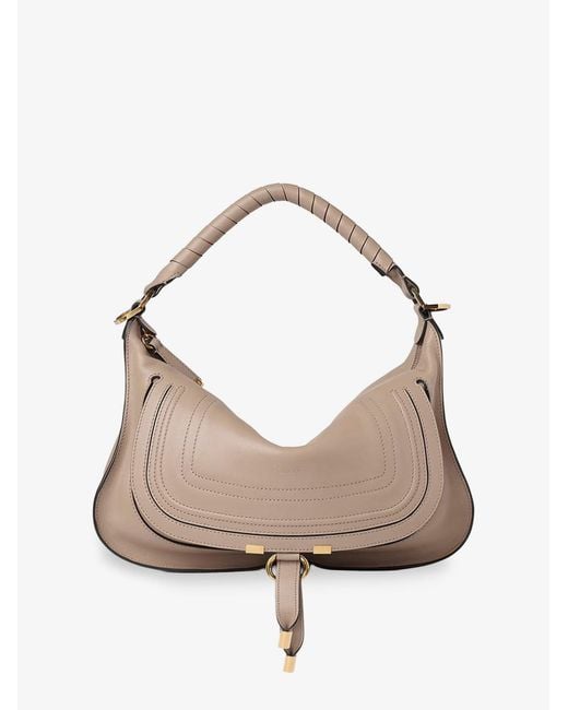 Chloé Natural Marcie Small Leather Shoulder Bag