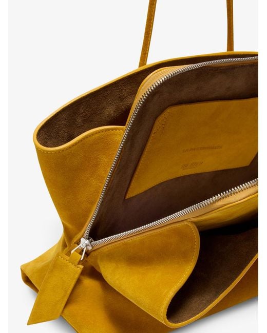 The Attico Yellow La Passeggiata Suede Shoulder Bag