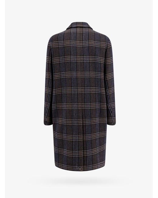 Etro Black Tartan Wool And Cashmere Coat for men