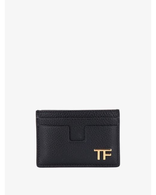 Tom Ford White Leather Stitched Profile Wallets for men