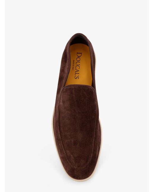 Doucal's White Reverse Suede Loafers for men