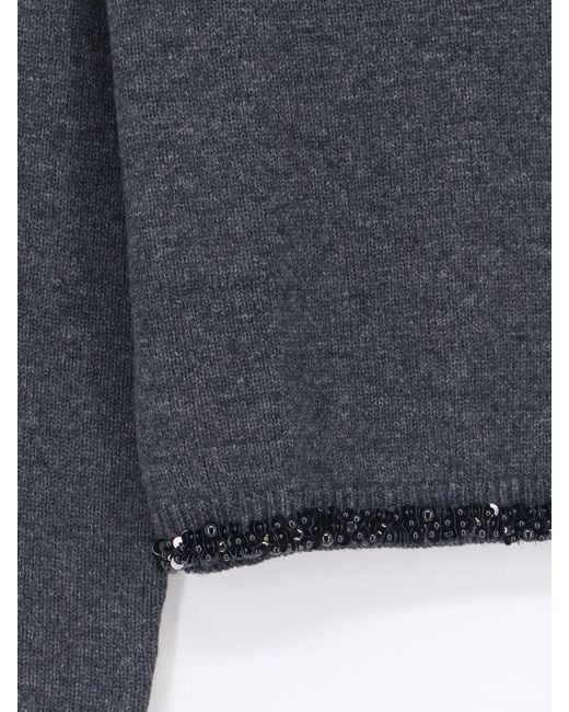 Semicouture Blue Virgin Wool And Cashmere Sweater