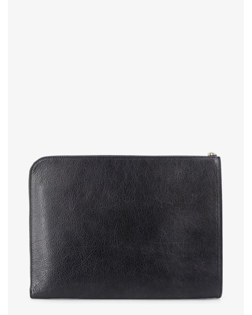 Orciani Black Lagoon Leather Briefcase for men