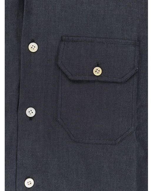 Kiton Blue Shirts Cotone for men