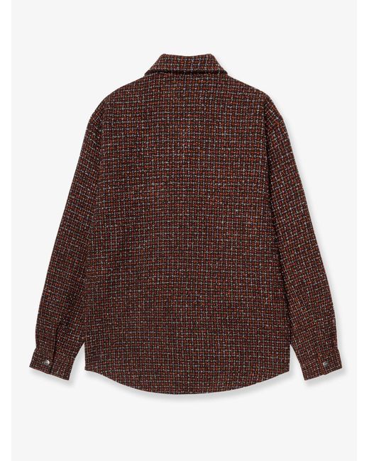 Carhartt Brown Bellamy Shirt Jac Jacket With Logo Patch On The Front for men
