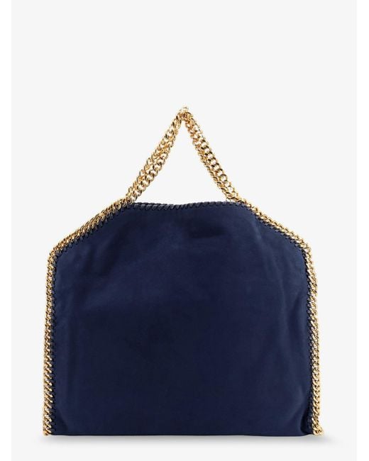 Stella McCartney Blue Falabella Alter Suede Shoulder Bag With Metal Profiles