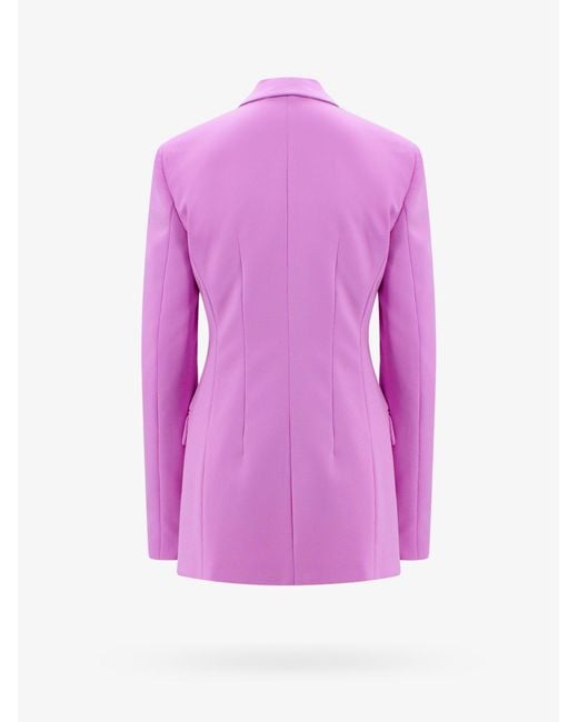 Sportmax Pink Double-breasted Closure With Buttons Lined Peak Lapel Blazers E Vests