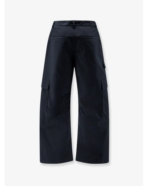Balenciaga Blue Straight Fit Cargo Cotton Trousers for men