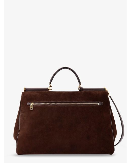 Dolce & Gabbana Brown My Sicily Suede Shoulder Bag