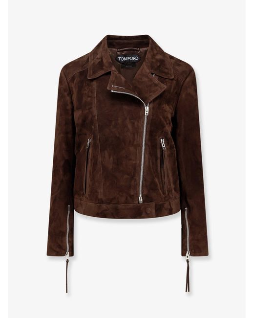 Tom Ford Brown Suede Biker Jacket