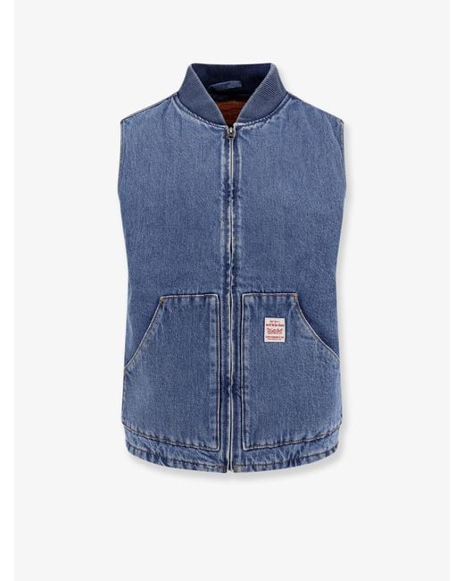 Levi's Blue Padded Denim Vest for men