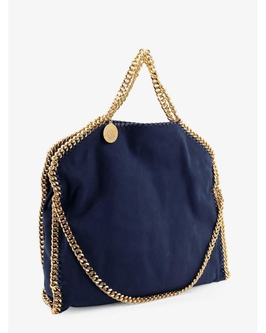 Stella McCartney Blue Falabella Alter Suede Shoulder Bag With Metal Profiles