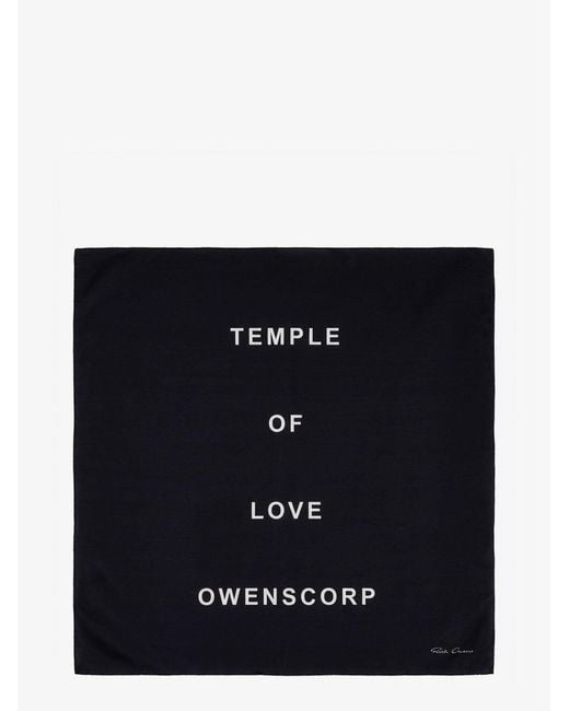 Rick Owens Black Modal And Silk Blend Scarf for men