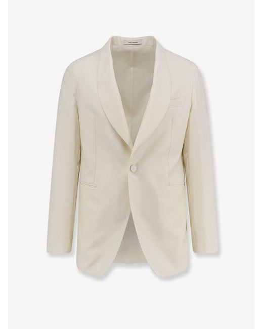 Tagliatore White Virgin Wool And Lyocell Blazer for men