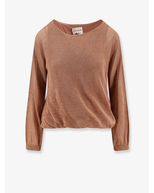 Semicouture Brown Cotton Sweater
