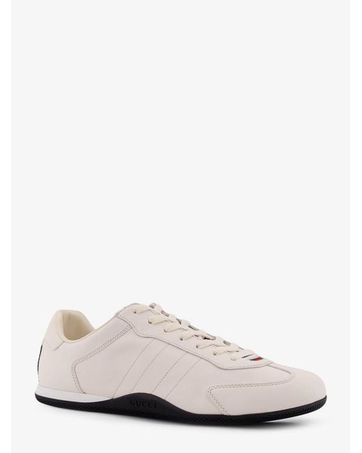 Gucci White Shift Leather Sneakers for men