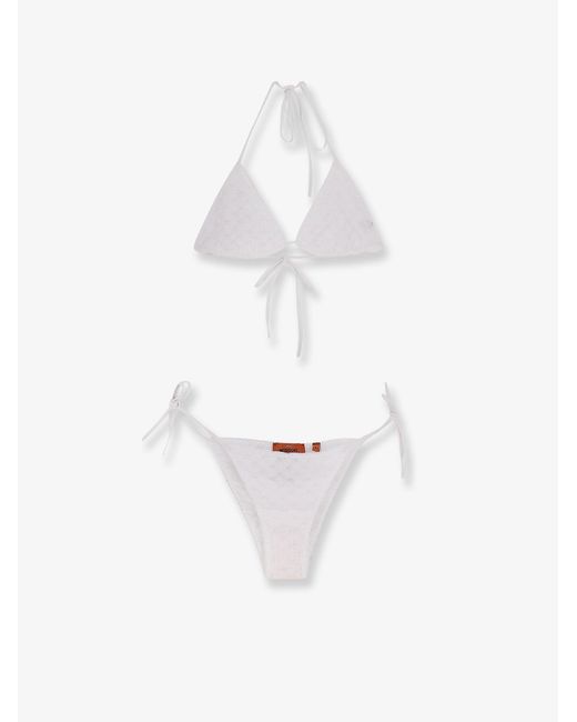 Missoni White Embroidered And Lined Bikini