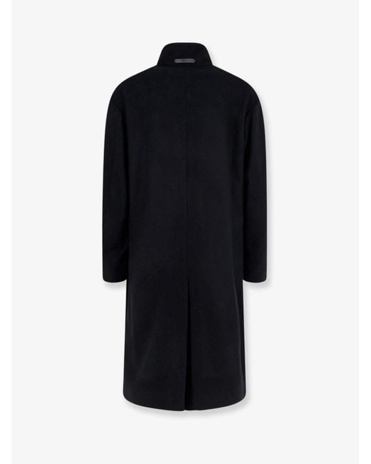 Hevò Black Savelletri Virgin Wool Blend Coat for men