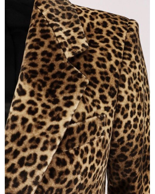 Tagliatore Brown Animalier Cotton Blazer