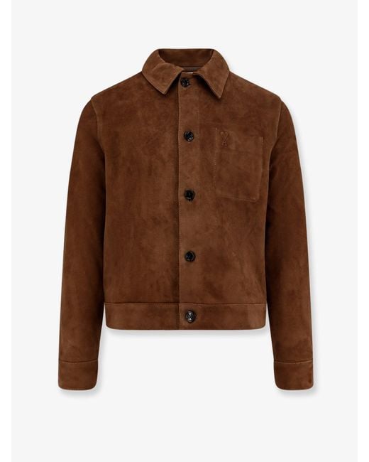 Suede Jacket-Uomo di AMI in Brown da Uomo