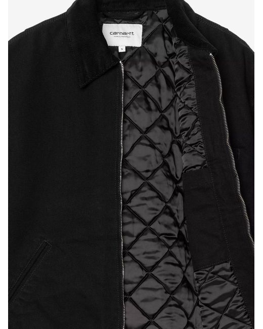 Carhartt Black Detroit Canvas Jacket With Front Logo Patch