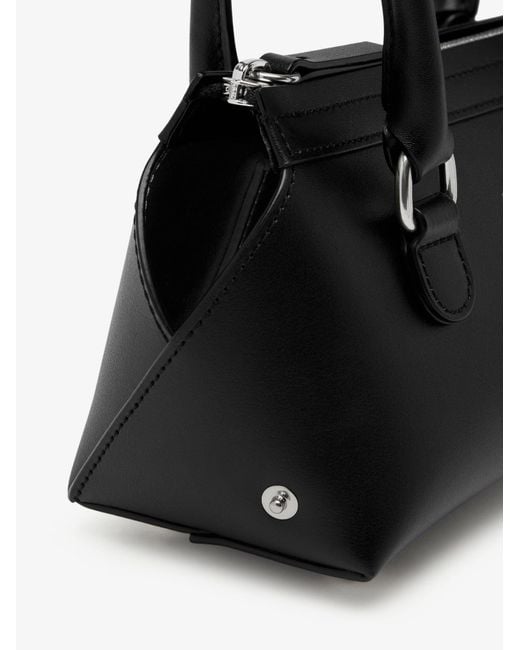 MM6 by Maison Margiela Black Mini Bauletto Leather Shoulder Bag
