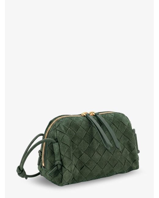 Bottega Veneta Green Concert Pochette Suede Crossbody Bag