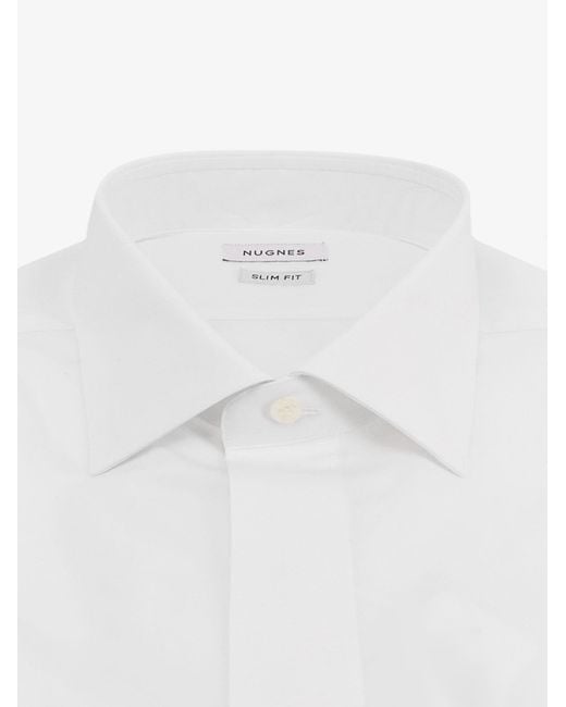 NUGNES 1920 White Cotton Shirt for men