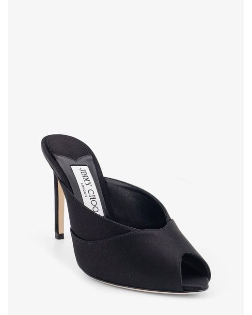 Jimmy Choo Black Brigitte Mule 100 Satin Sandals