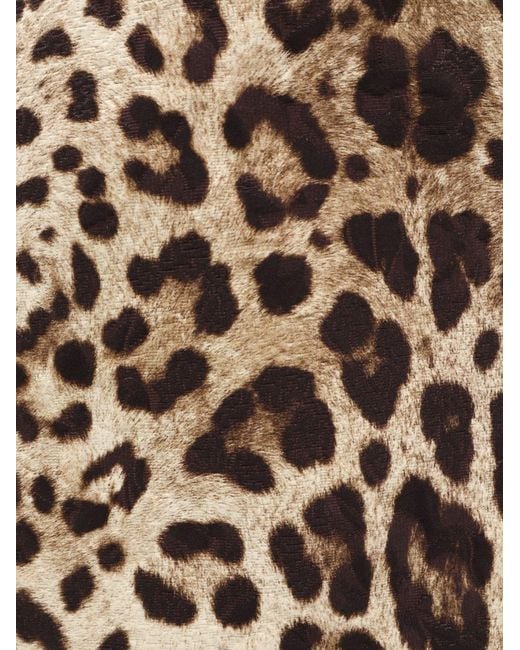 Dolce & Gabbana White Cotton, Silk And Viscose Mini Skirt With Animal Motif