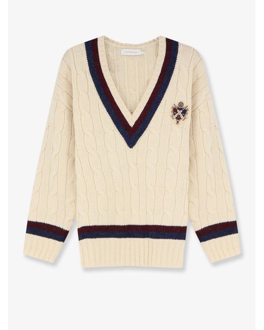 Zimmermann Natural Valiant Cable Knit Wool Sweater