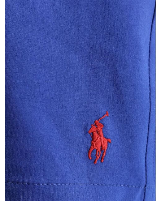 Polo Ralph Lauren Blue Recycled Nylon Swim Trunks With Logo for men