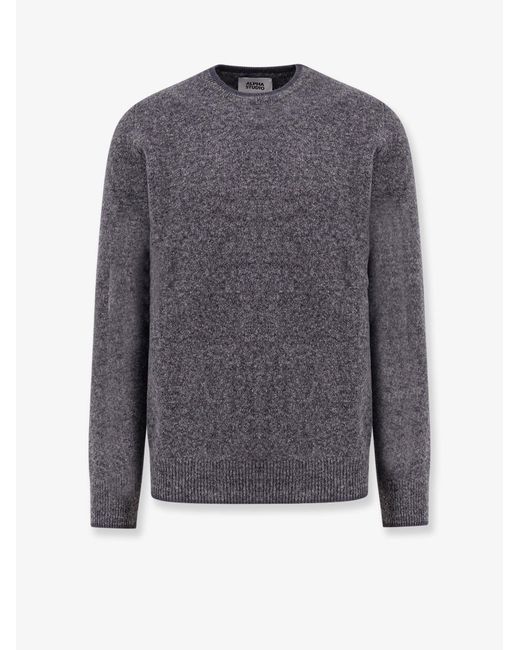 Alpha Studio Gray Wool Blend Sweater for men