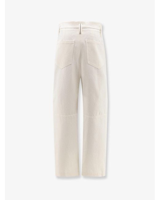 Brunello Cucinelli Natural Baggy Wrinkled Wool And Cotton Trousers