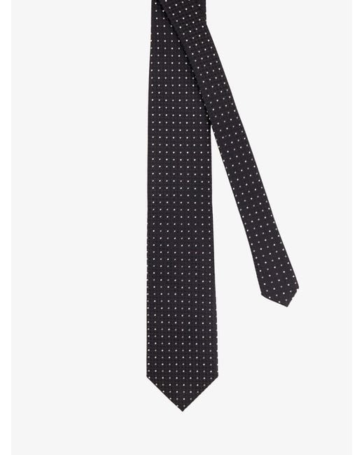 Tom Ford Black Silk Tie With Geometric Pattern for men
