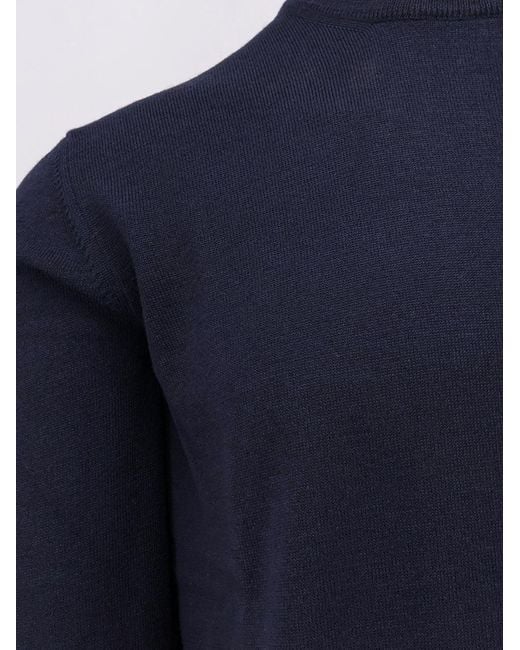 NUGNES 1920 Blue Virgin Wool Basic Sweater for men