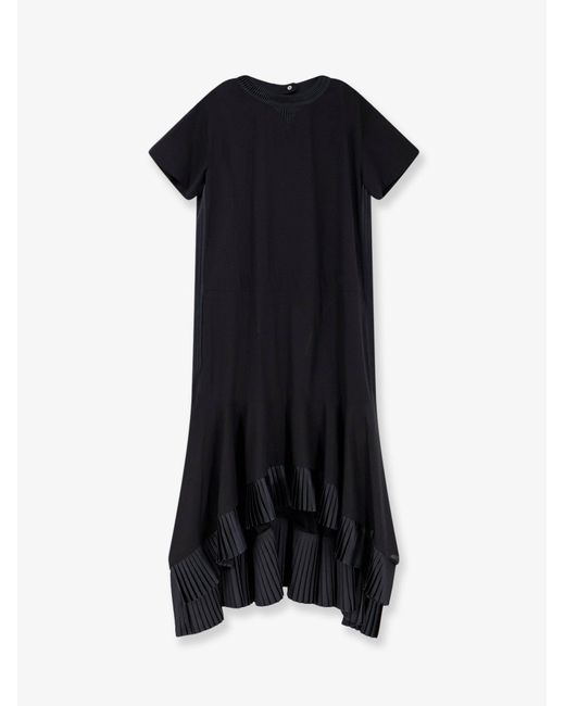 Sacai Black Dresses Cotone