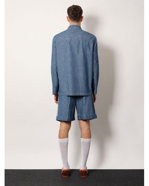 Valentino Blue Denim Sahariana Jacket for men