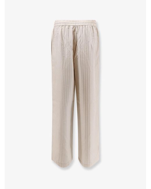 Rohe Natural Silk Striped Trousers