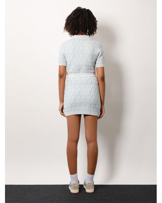 FENDI Ff wool and cashmere skirt スリムフィット Fendi Ff wool and cashmere skirt | Blue – MoonFits