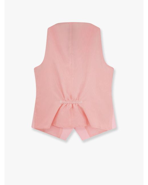 Tagliatore Pink Giselle Linen Vest