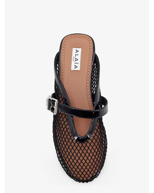 Alaïa Black Flat Mesh Sandals