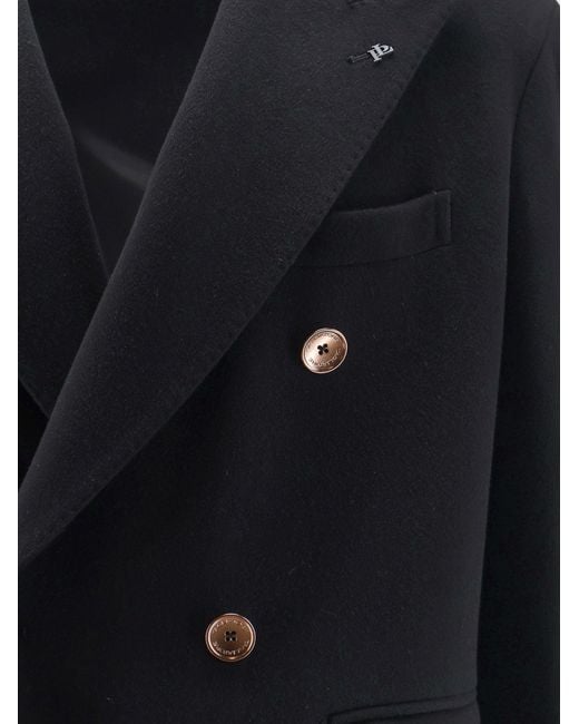 Tagliatore Black Unlined Virgin Wool And Cashmere Coat for men