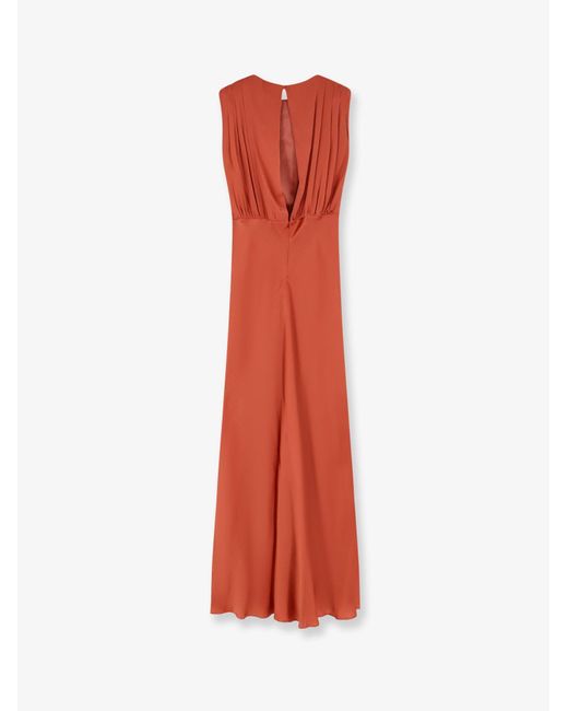 Semicouture Red Satin Long Dress
