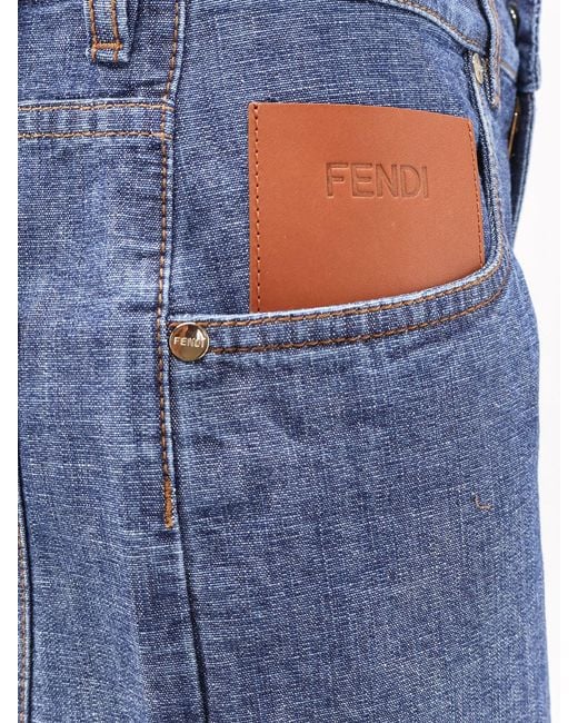 Fendi Blue Chambray Denim Shorts