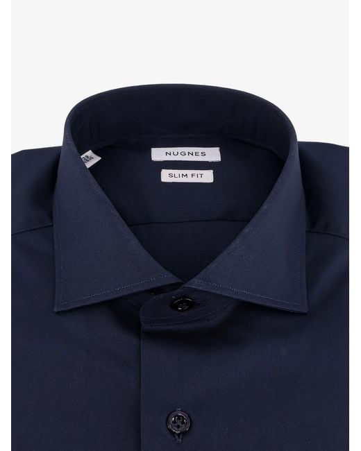 NUGNES 1920 Blue Cotton Shirt for men