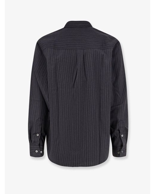 TONYWACK Blue Striped Wool Blend Shirt